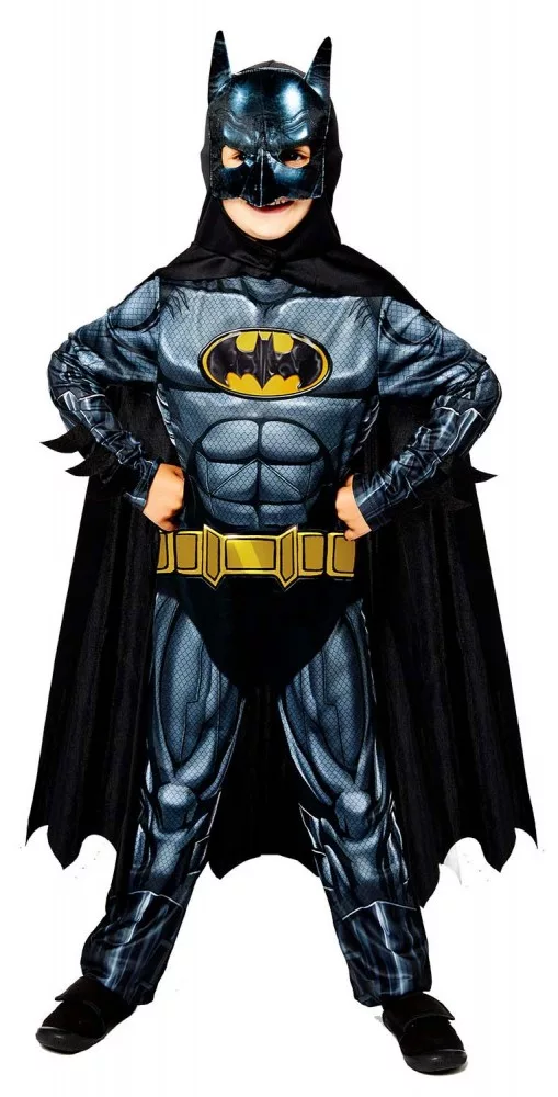 Batman kostume til børn 8-10 / 10-12 år – 3D-maske og kappe