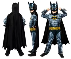 Batman-Kostüm für Kinder von 8–10 / 10–12 Jahren – 3D-Maske & Umhang