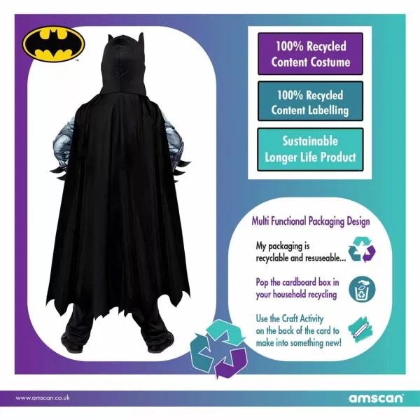 Batman kostume til børn 8-10 / 10-12 år – 3D-maske og kappe