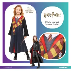 Harry Potter Hermine Kostüm für Kinder von 4-6 Jahren – Kleid & Zauberstab