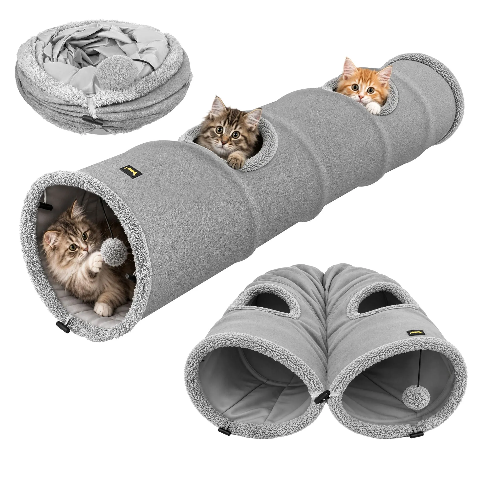 Kattetunnel 120 cm – Interaktiv kattetunnel med bold