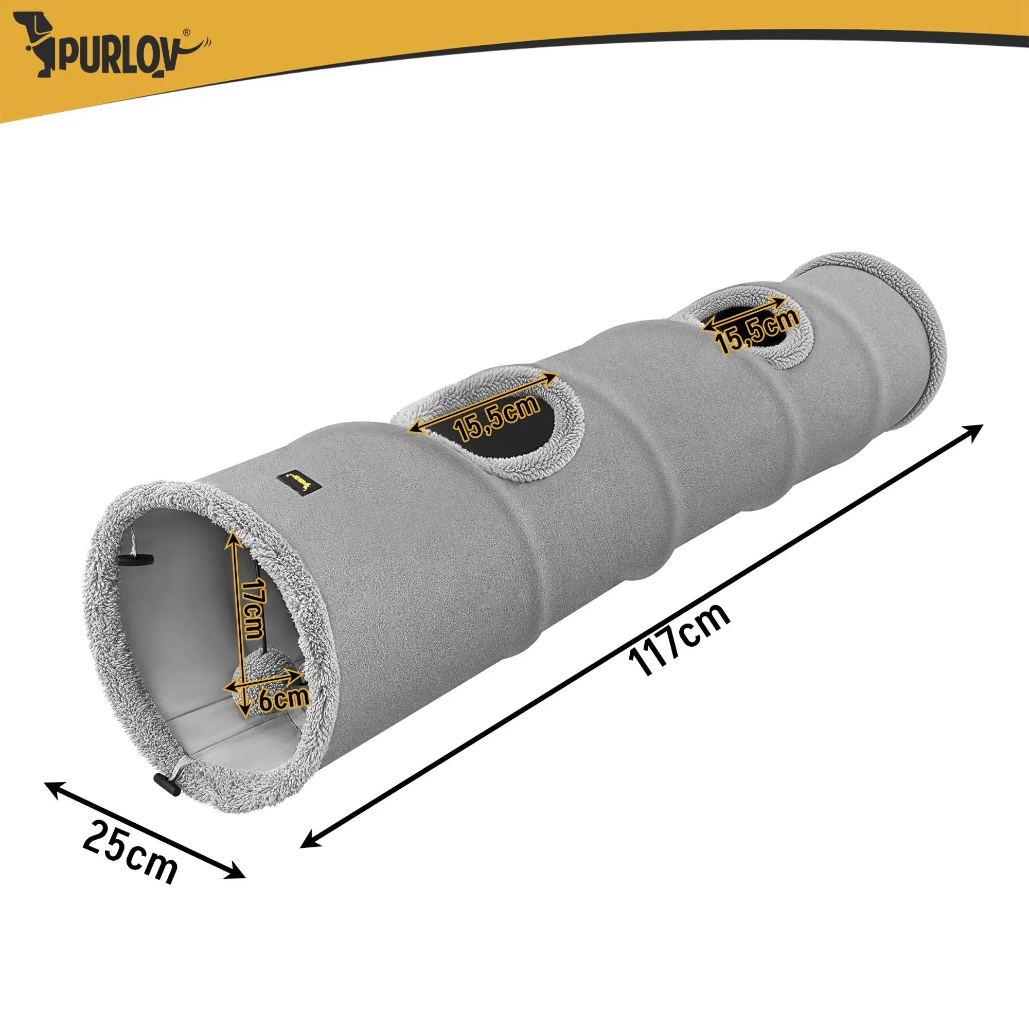 Kattetunnel 120 cm – Interaktiv kattetunnel med bold