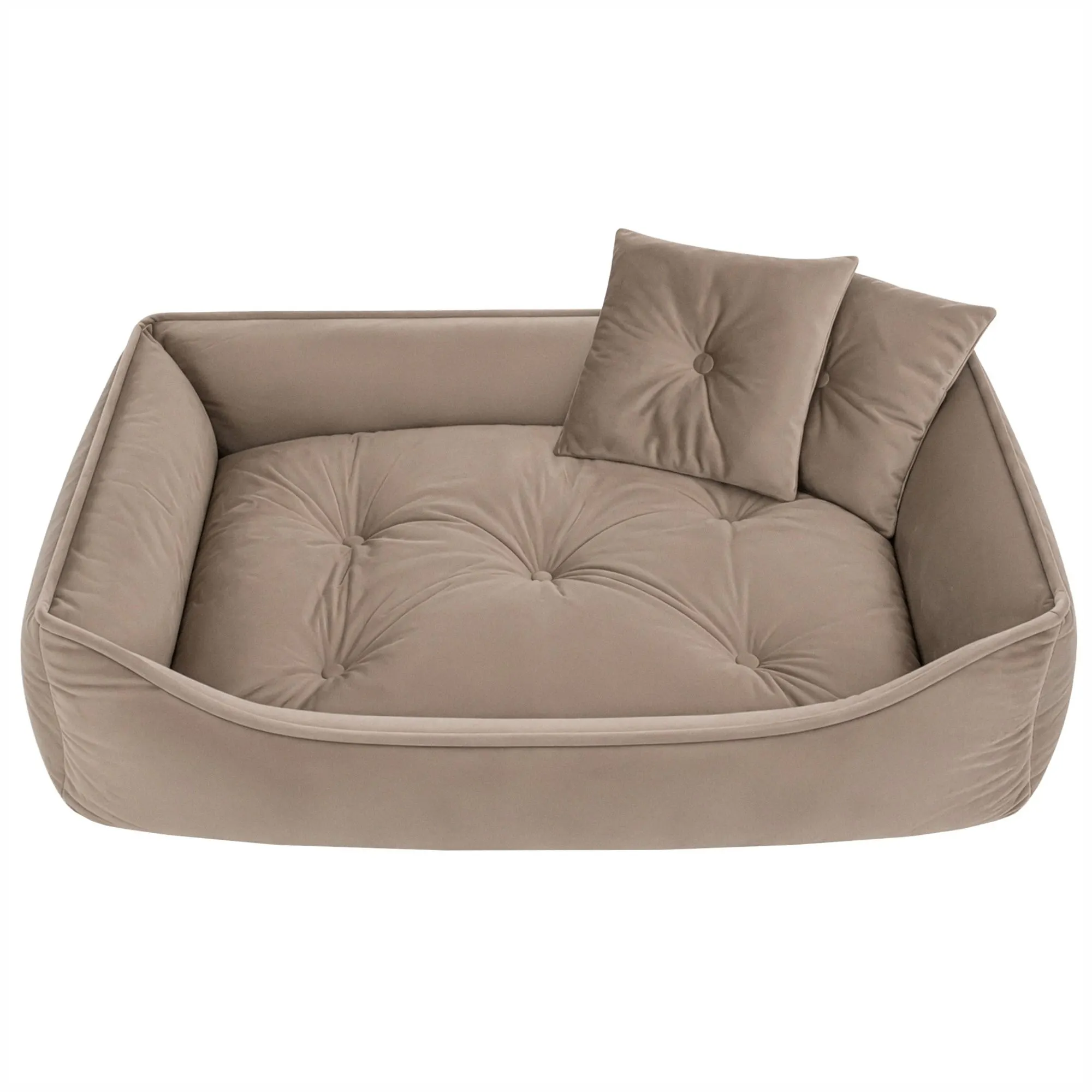 Hund- & Kattbädd 70x50 cm – Beige med 2 Kuddar