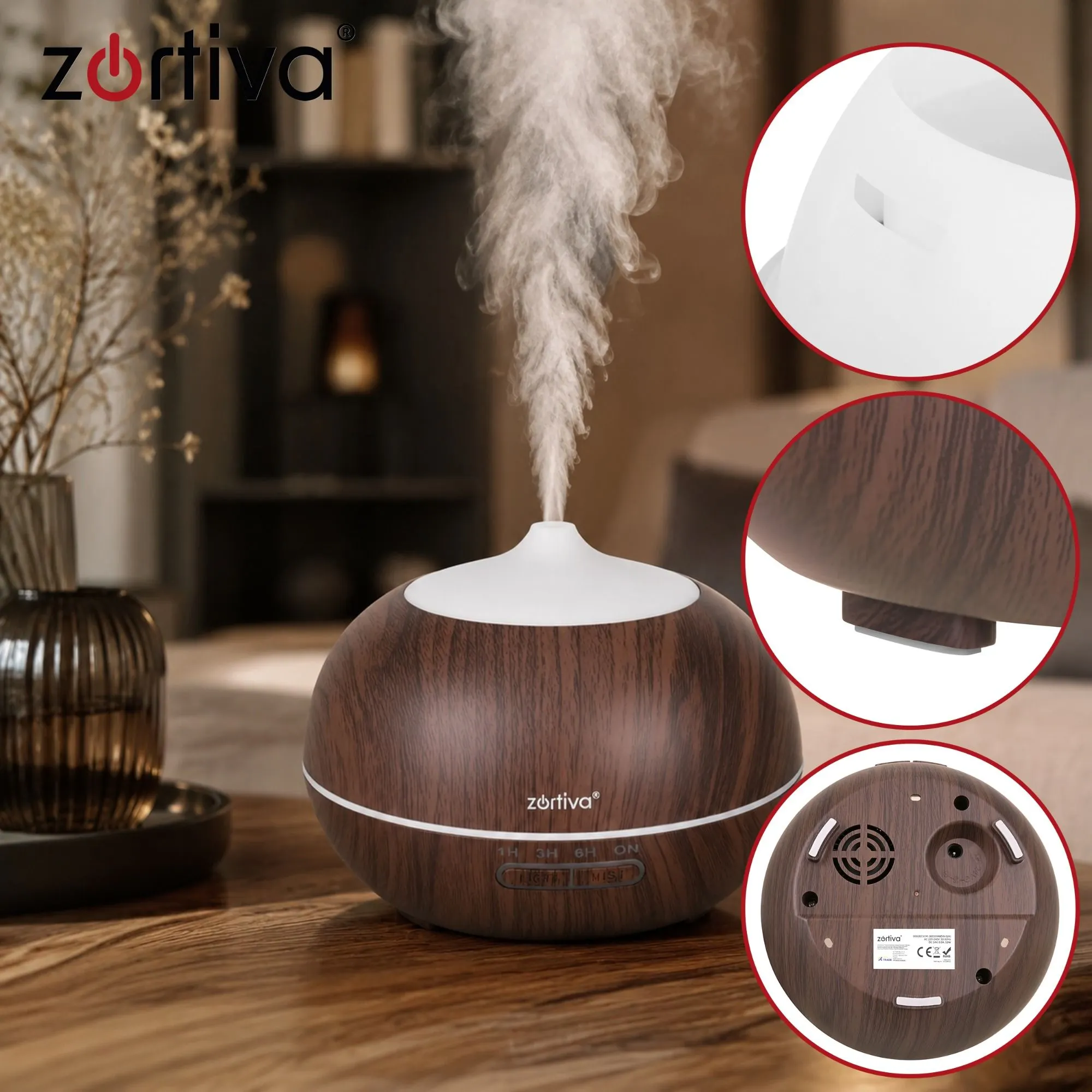 Humidifier with Aromatherapy, LED & Remote Control