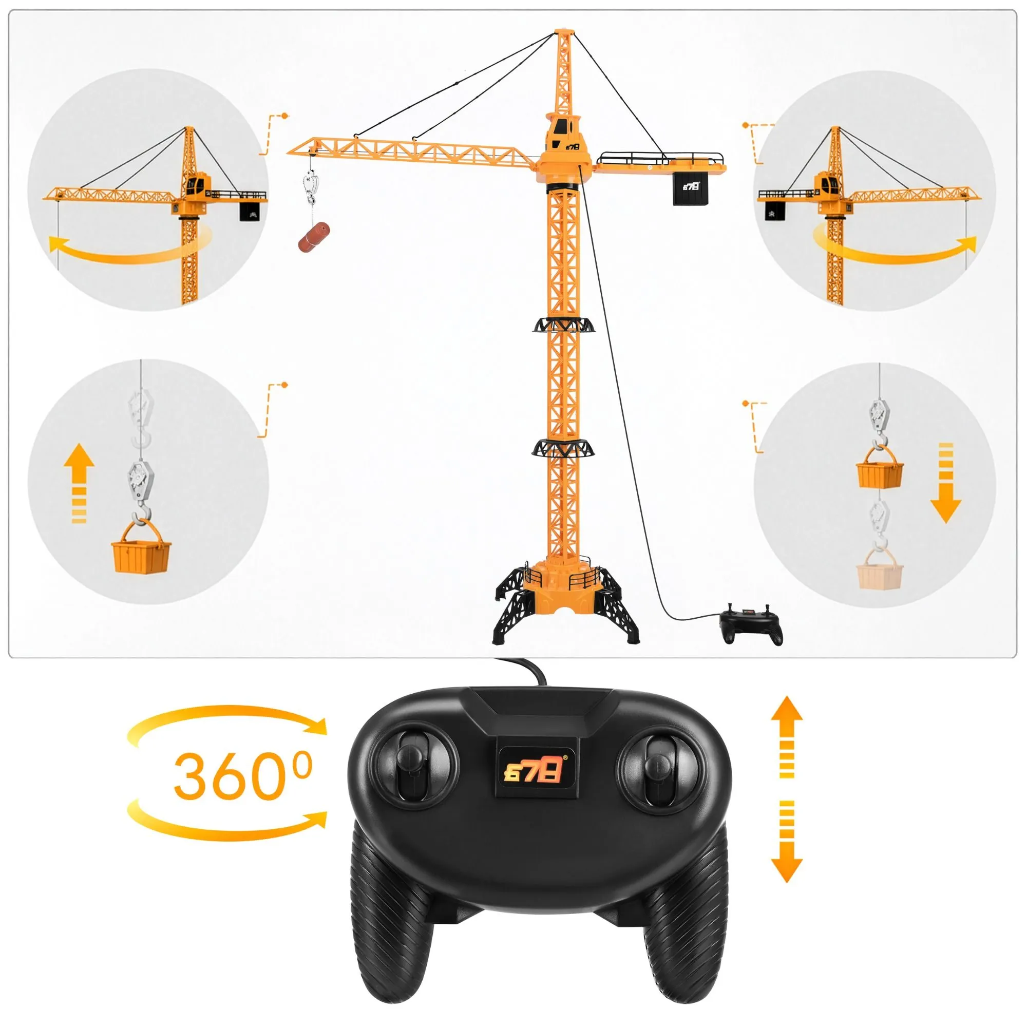 Kauko-ohjattava nosturi 125 cm – Lelunosturi lapsille