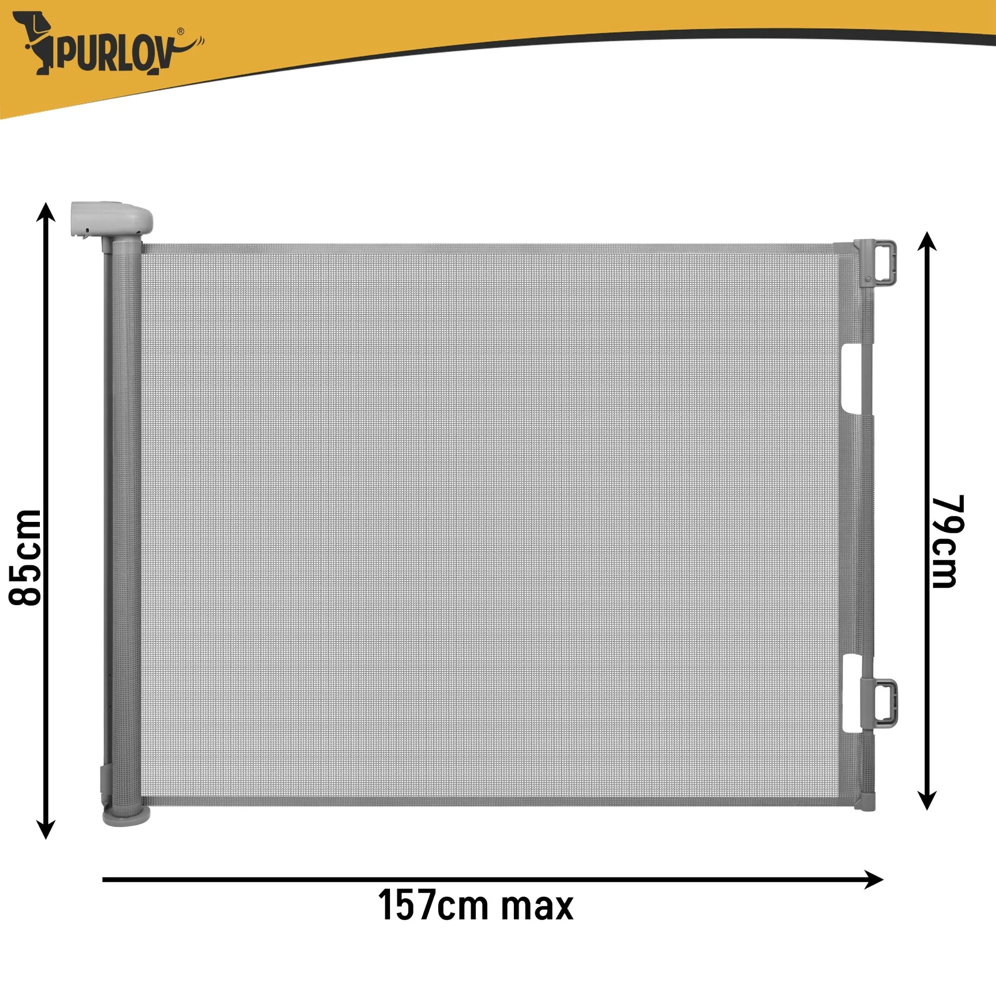 Safety gate 157 cm – Roll-out stair guard
