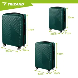 Trizand 3-in-1 Reisekoffer-Set – Grünes ABS-Gepäck mit 360°-Rollen