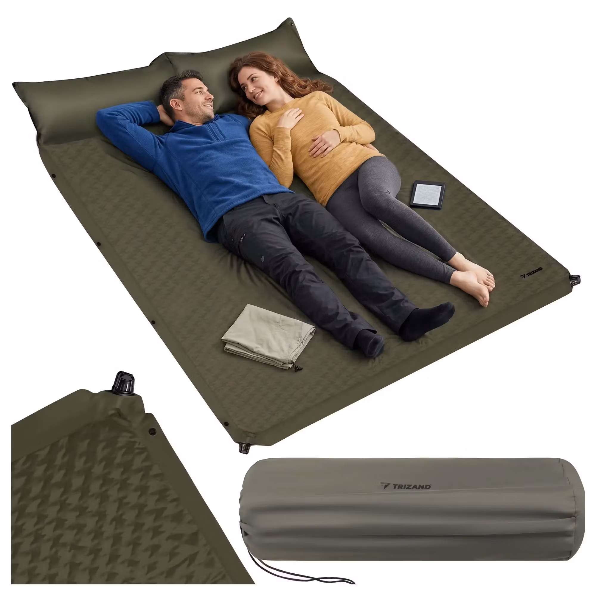 Selvoppustelig madras 186x130 cm – 2 personer