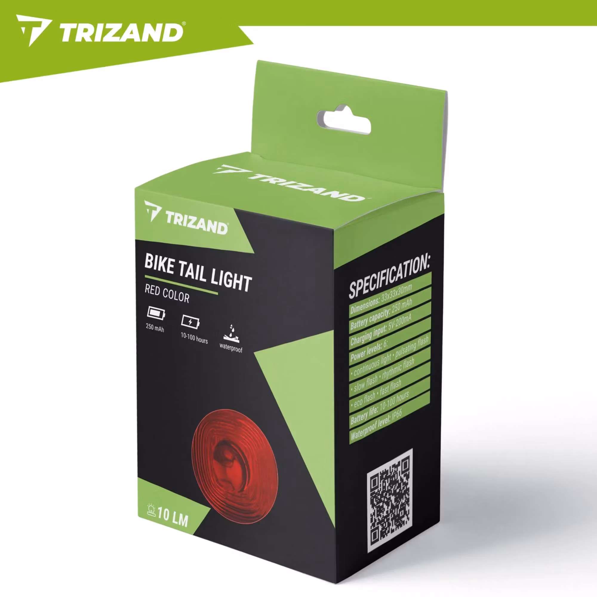 Cykelbaklampa LED USB-C – 6 Ljuslägen IP66
