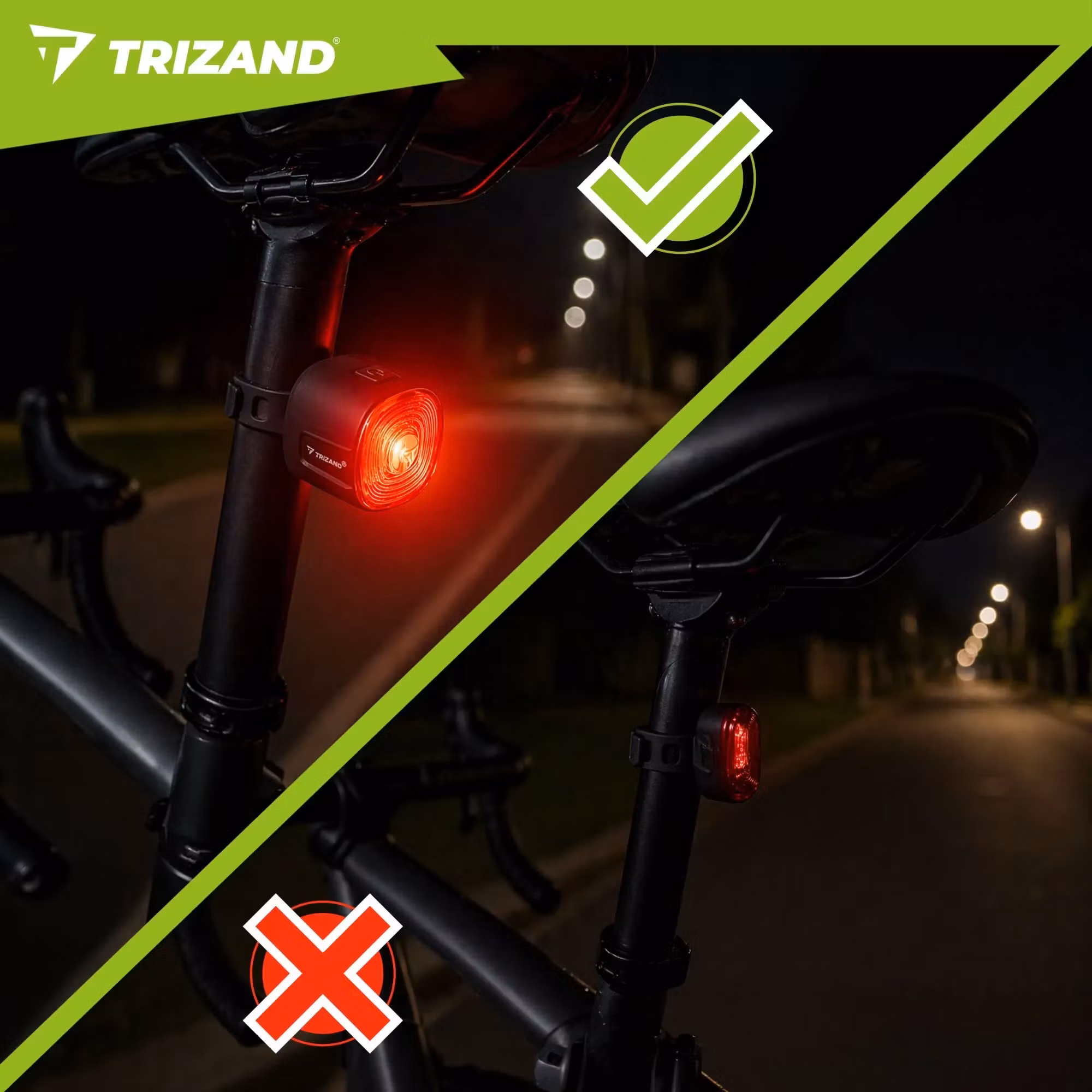 Cykelbaklampa LED USB-C – 6 Ljuslägen IP66