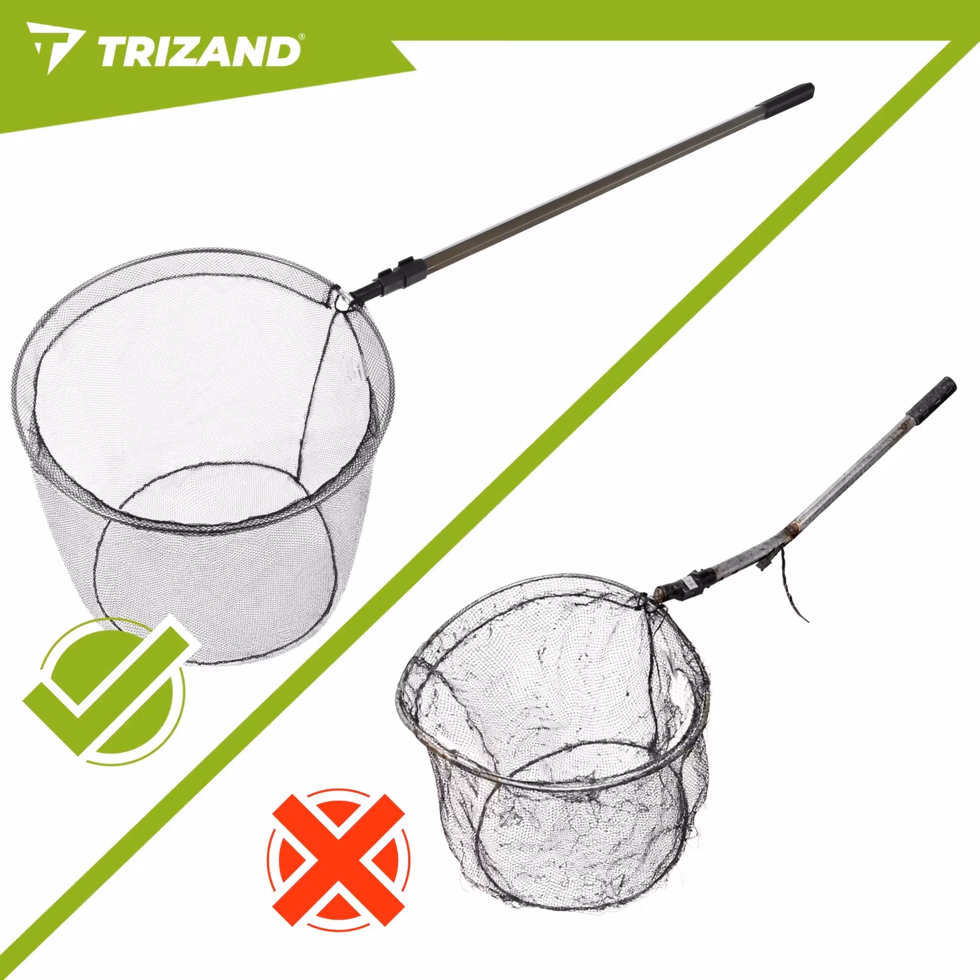 Fish net 334.5 cm - Telescopic with large basket