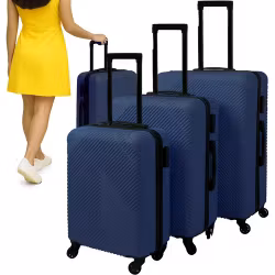 3-i-1 reiseveskesett – 3 ABS-vesker med 360° hjul