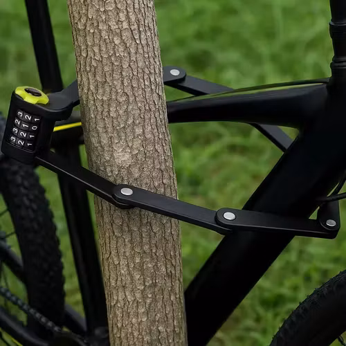 Hopfällbart Cykellås – Kodlås med Ramfäste