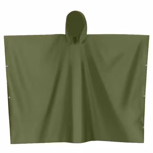 Grön Regnponcho i PVC – Vattentät Poncho för Regn