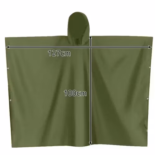 Grön Regnponcho i PVC – Vattentät Poncho för Regn