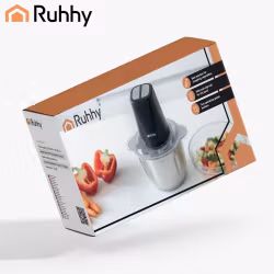 Ruhhy Kökshackare 500 W – 2 L med 4 Rostfria Knivar