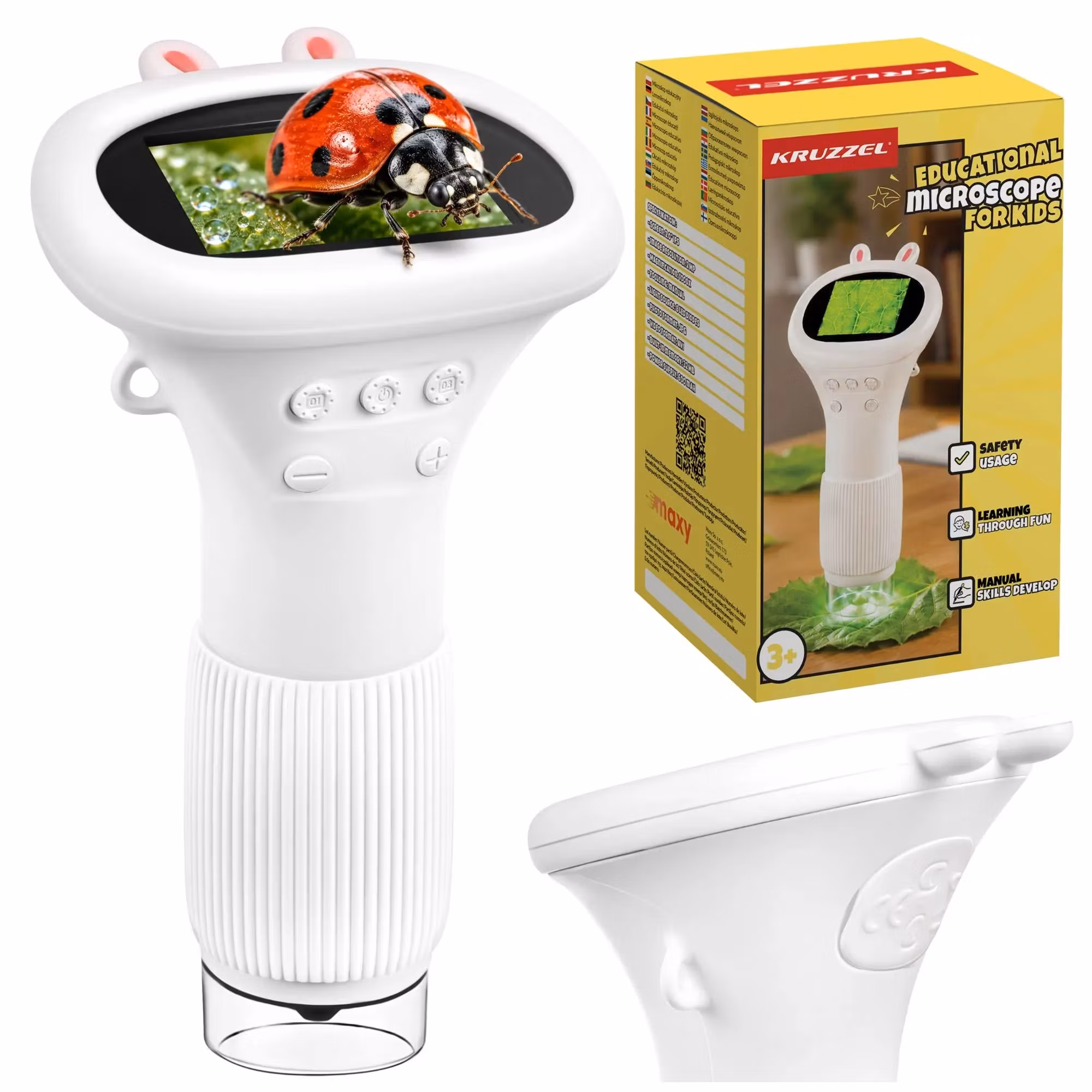 Mikroskop Barn 1000x – Digitalt med LED & Skärm