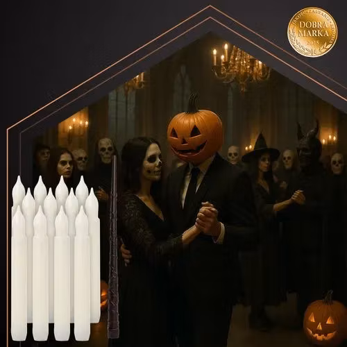 LED-ljus 12-pack – Hängande Halloweenljus med Trollstav