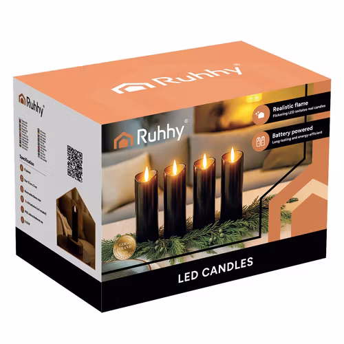 LED-ljusinsatser 12-pack – Gravljus med varmvit låga