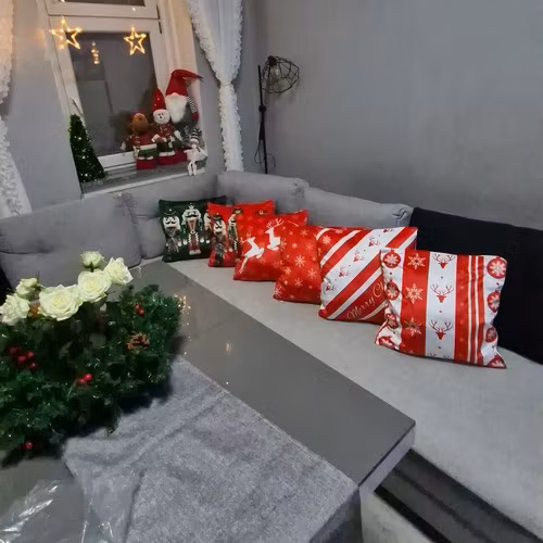 Juliga kuddfodral 4-pack – Plysch med julmotiv