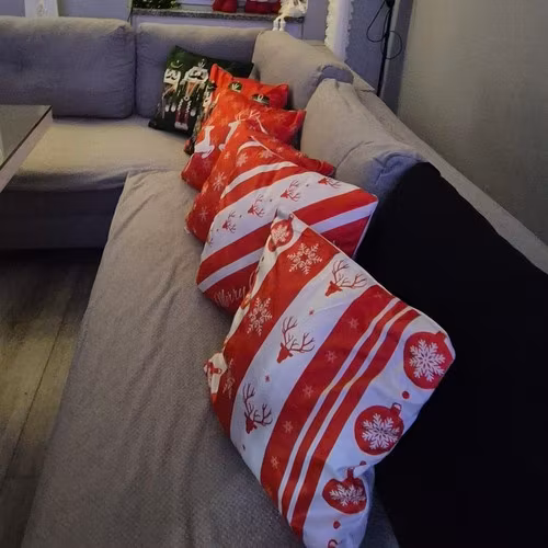 Juliga kuddfodral 4-pack – Plysch med julmotiv