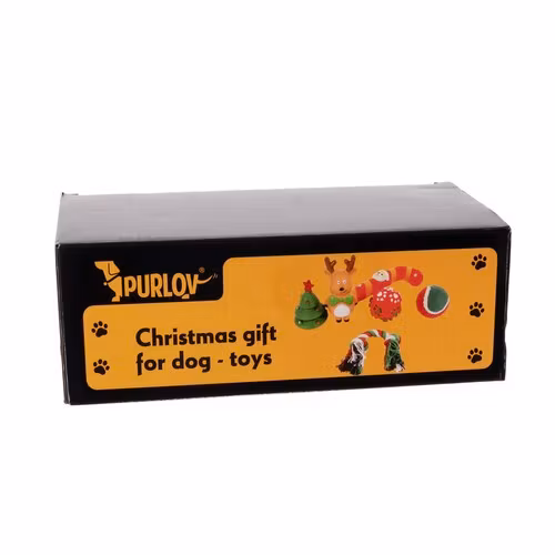 Julklappsset Hund 6 Delar – Hundleksaker med Julmotiv