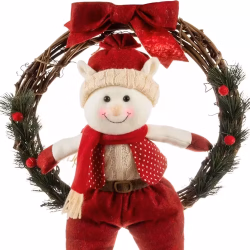 Julkrans med Tomte 36 cm – Dörrdekoration till Jul
