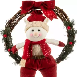 Weihnachtskranz mit Weihnachtsmann, 36 cm – Türdekoration für Weihnachten