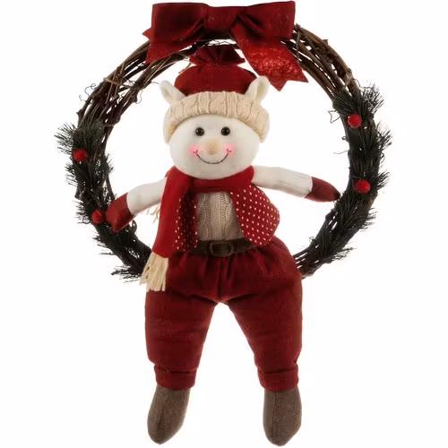 Julkrans med Tomte 36 cm – Dörrdekoration till Jul