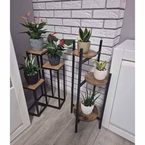 Blomställning 3 Nivåer – Metall & MDF i Loftstil