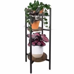 Blumenständer mit 3 Ebenen – Metall & MDF im Loft-Stil
