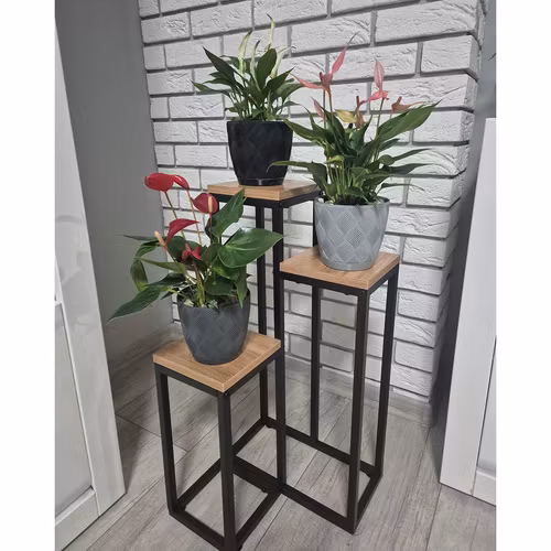 Blomställning 3 Nivåer – Metall & MDF i Loftstil
