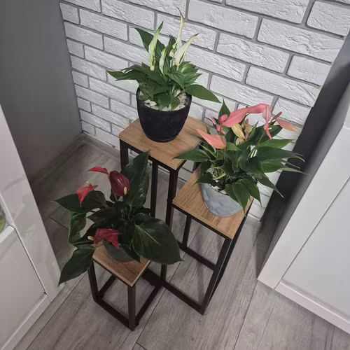Blomställning 3 Nivåer – Metall & MDF i Loftstil