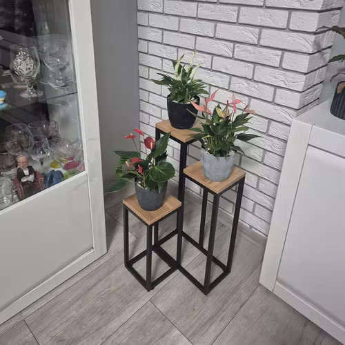 Blomställning 3 Nivåer – Metall & MDF i Loftstil