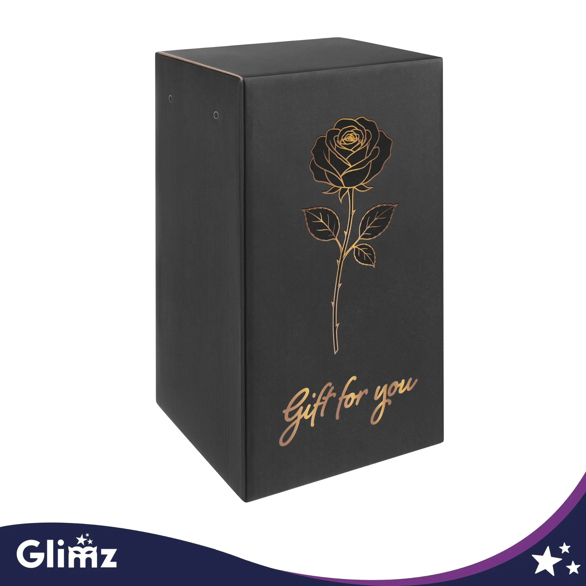 Evig ros i glas med LED – GLIMZ 22 cm, 2 rosor