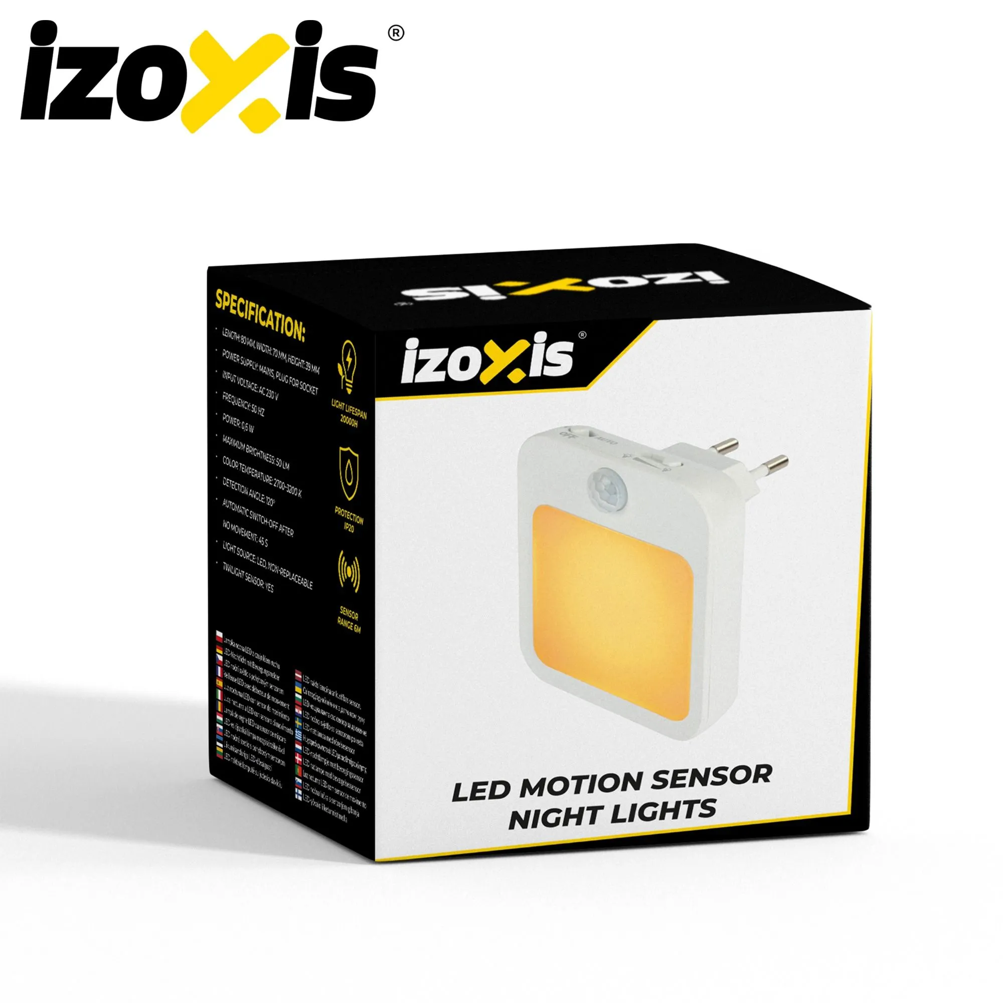 LED nattlampa 2-pack med rörelsesensor och skymningssensor