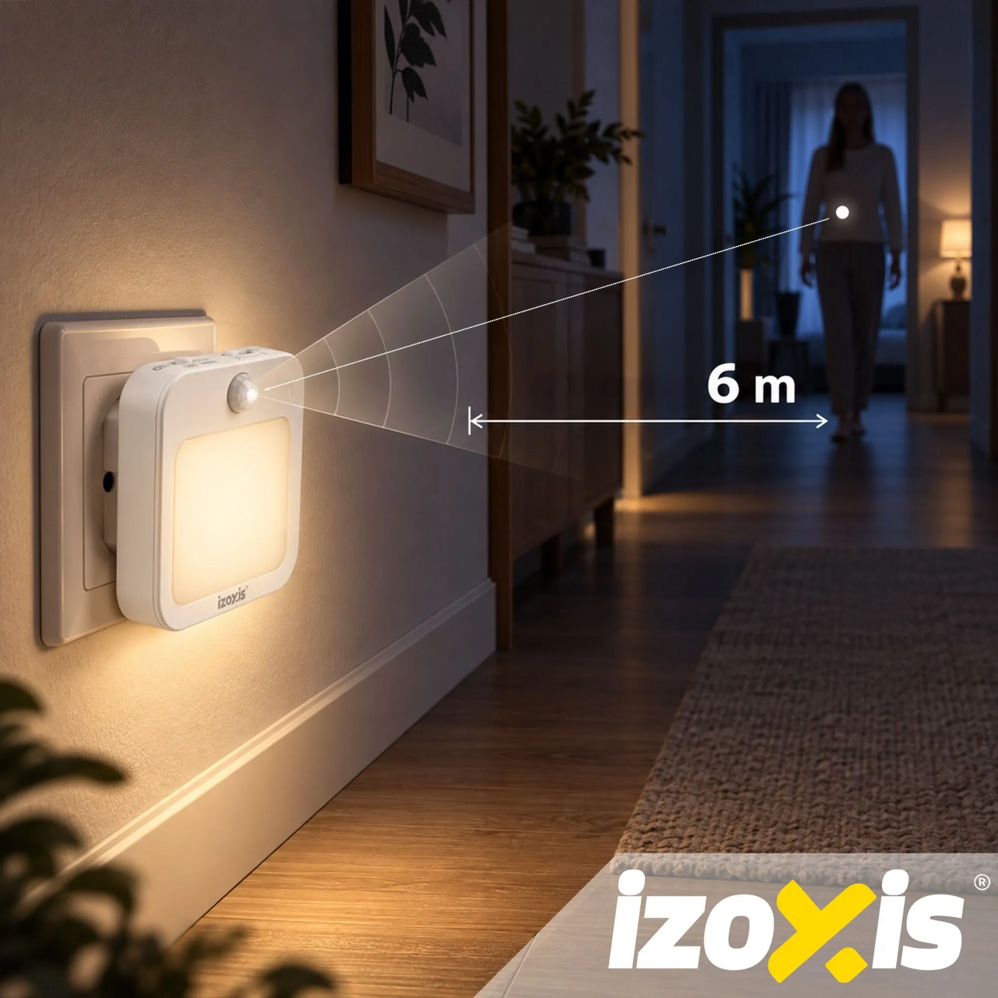 LED nattlampa 2-pack med rörelsesensor och skymningssensor