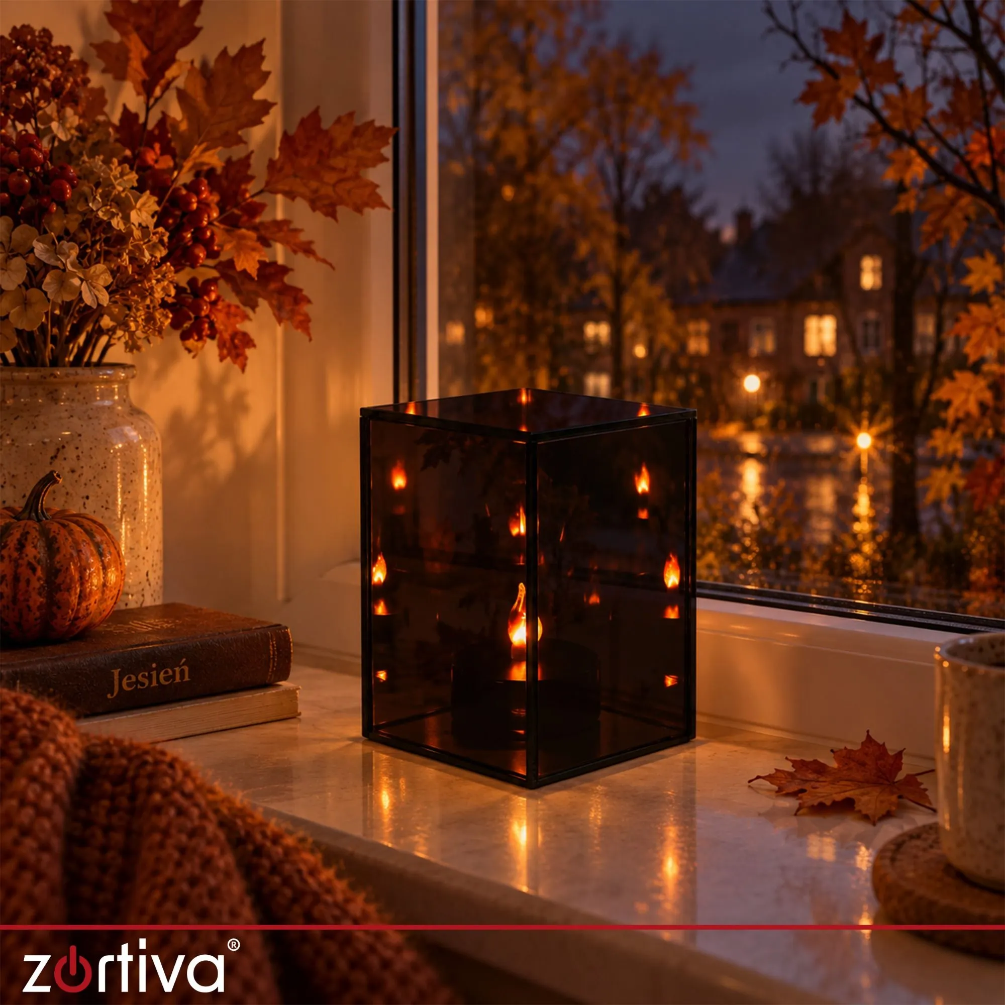 3D LED-spegellampa – dekorativ lykta 10 x 10 x 15 cm