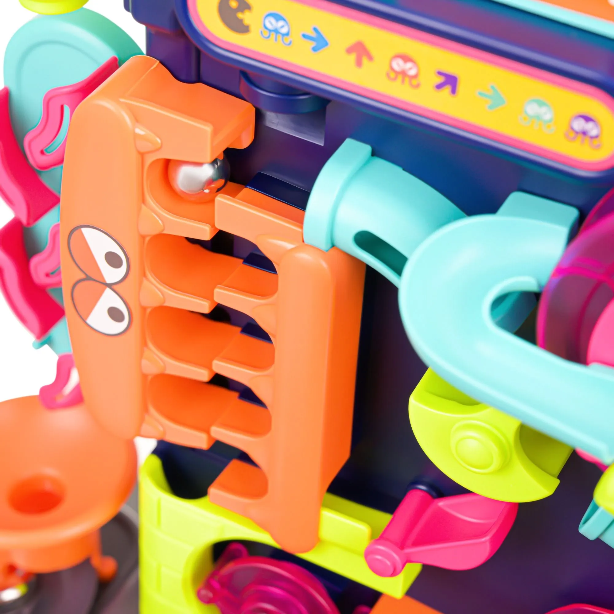 Kugelbahn für Kinder mit Hindernissen – 6 Metallkugeln | Geschicklichkeitsspiel