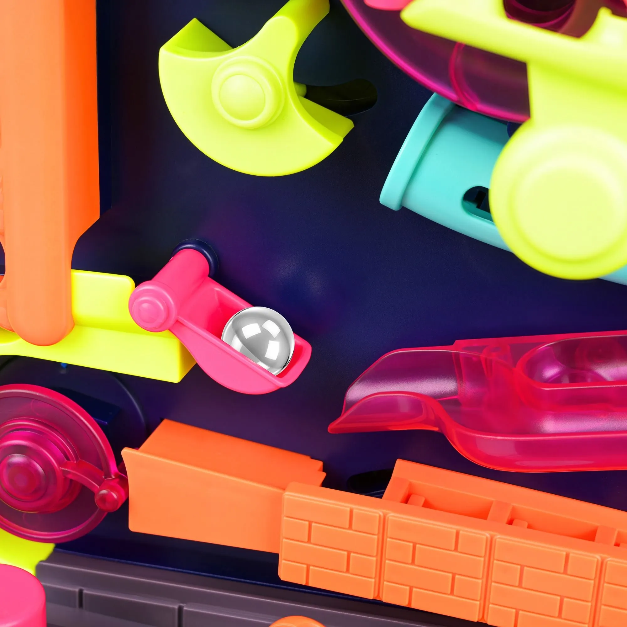 Kugelbahn für Kinder mit Hindernissen – 6 Metallkugeln | Geschicklichkeitsspiel