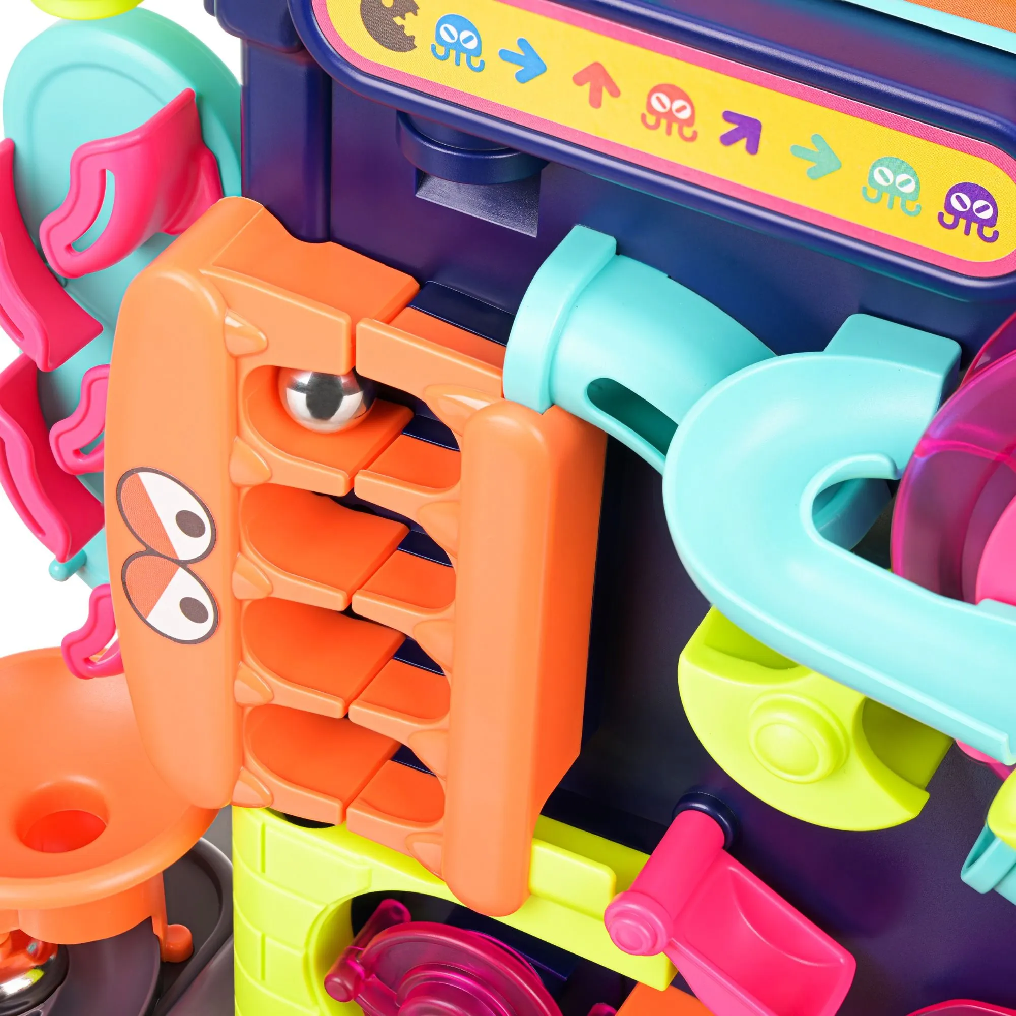 Kugelbahn für Kinder mit Hindernissen – 6 Metallkugeln | Geschicklichkeitsspiel
