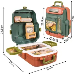 Dinosaur set in backpack – 5 dinosaurs, volcano and egg