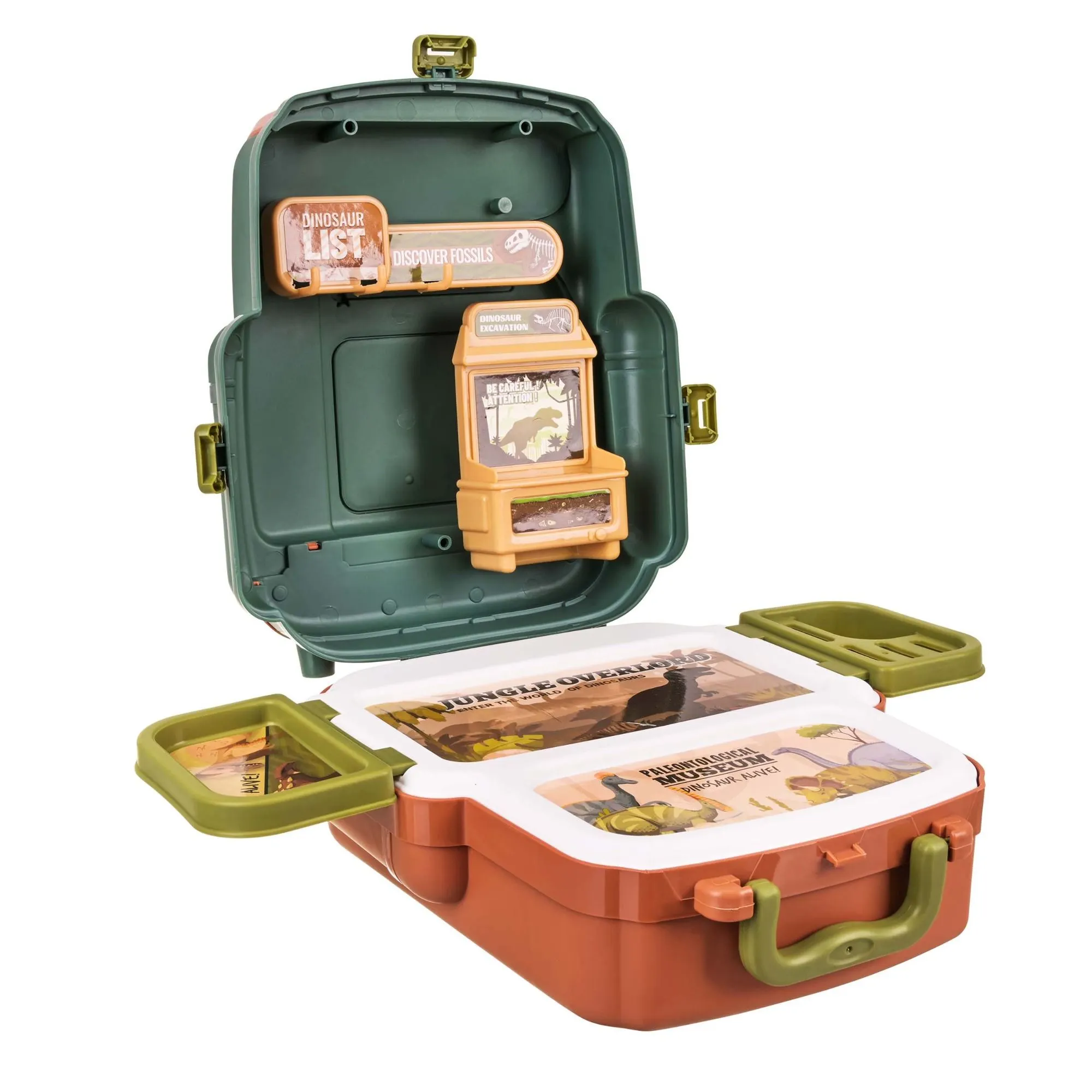 Dinosaur set in backpack – 5 dinosaurs, volcano and egg