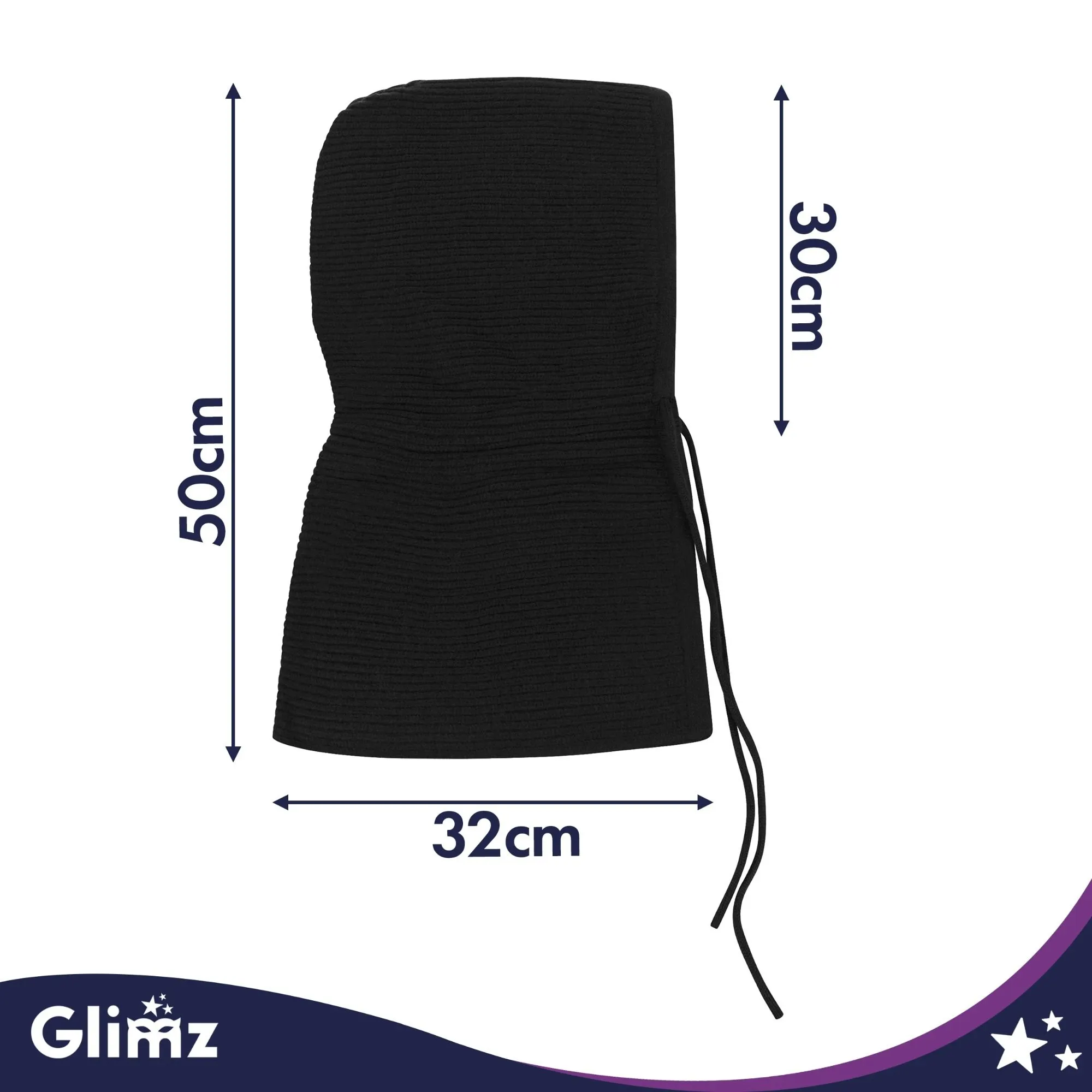 3-in-1 balaklava, naisten musta - huppu villalla