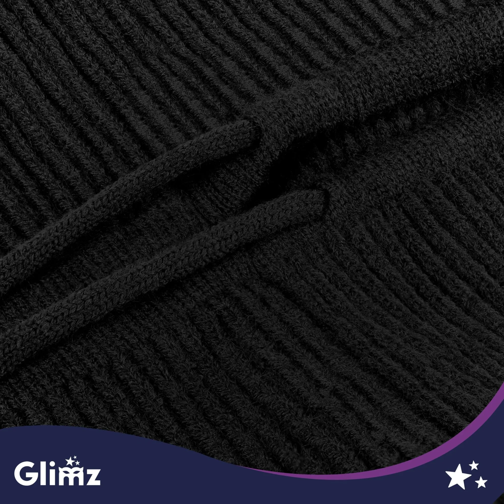 3-in-1 balaklava, naisten musta - huppu villalla