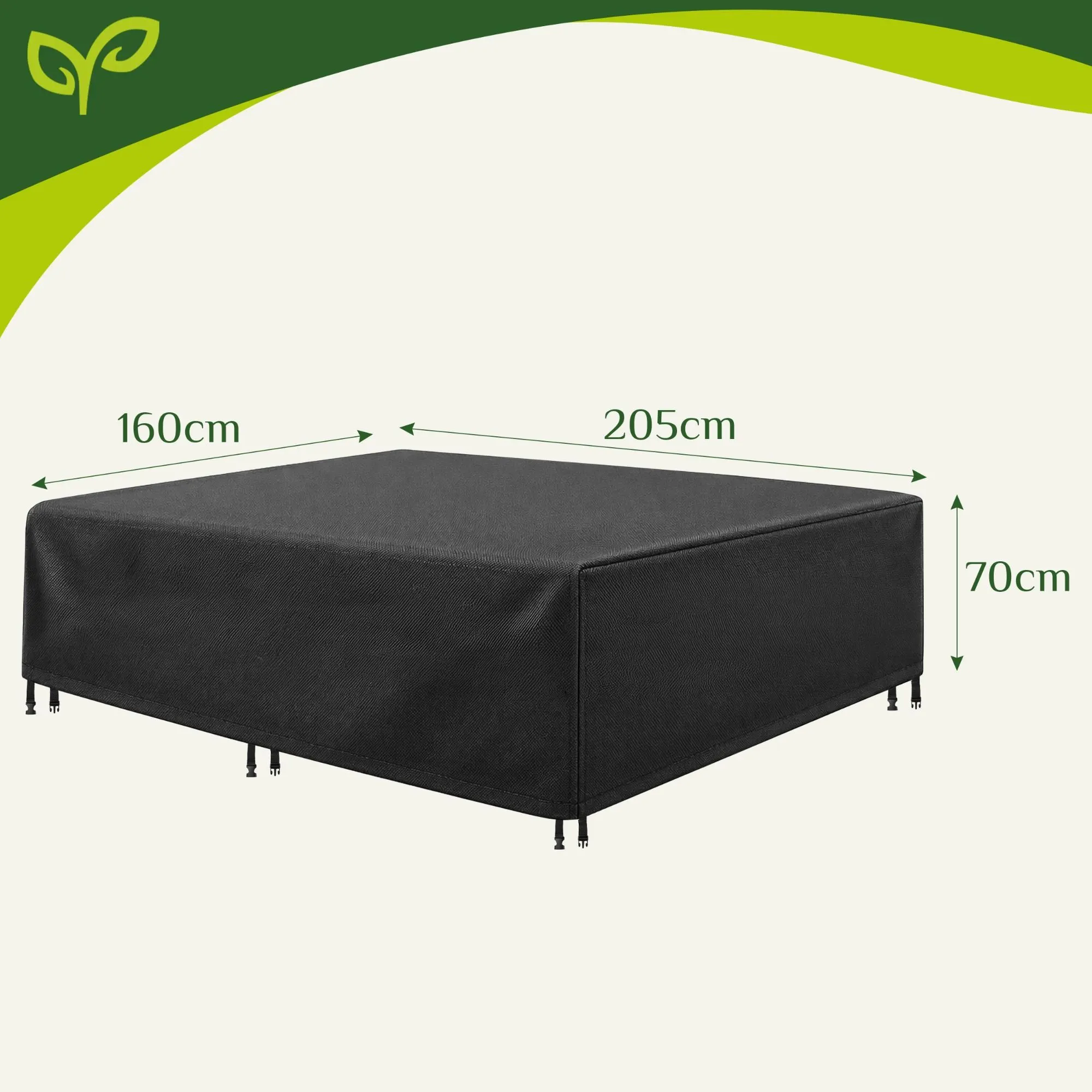 Gartenmöbelabdeckung 205x160x70 cm – wasserdicht