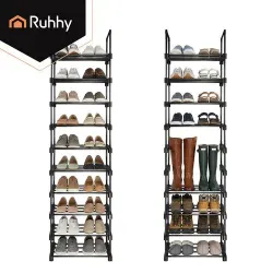 Schuhregal für 20 Paar Schuhe – 10 Ablagen, schwarz