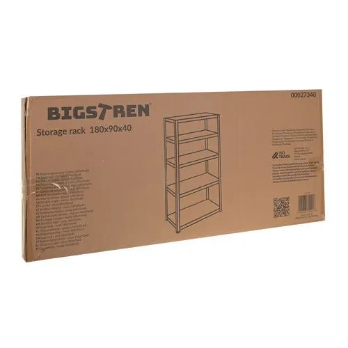 Lagerhylla 180x90x40 cm – 5 hyllplan, 1000 kg