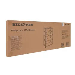 Lagerhylla 222,5x100x45 cm – svart metallhylla med 5 hyllplan, 1000 kg