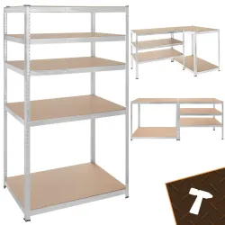 Opbevaringshylde 180x100x60 cm - sølvmetalhylde med 5 hylder, 1000 kg